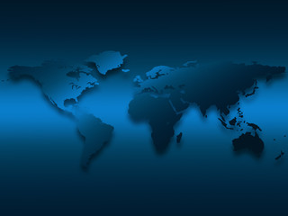 Fototapeta na wymiar Abstract Blue World Map