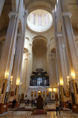 inside the Holy Trinity Cathedral in Tbilisi