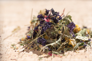 Dried medical herb tea