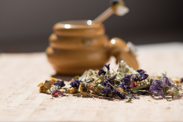 Obraz na płótnie Canvas Dried medical herb tea