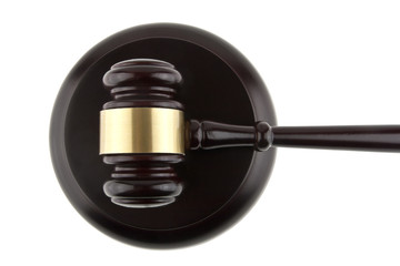 wooden hammer isolated on white background