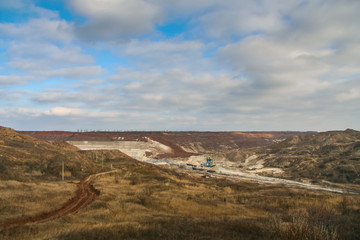 Fototapeta premium clay quarry in autumn