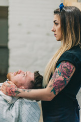 Fototapeta premium the life of the girl hairdresser
