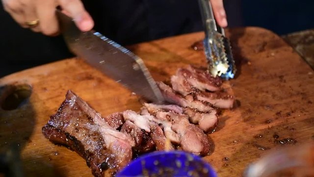 How to cut the roast pork with sweet taste delicious  