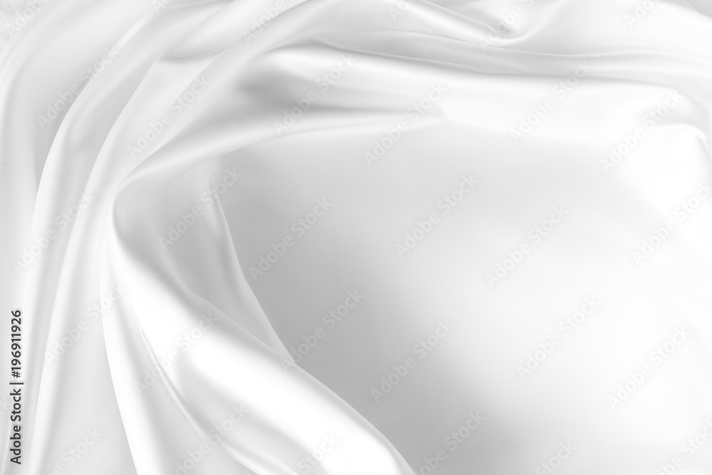 Poster White silk fabric