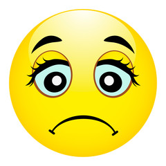 Sad emoji. Wrong emotion. Hurt emoticon. Vector illustration smile icon.