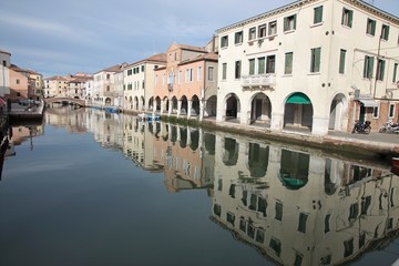 Canale tipico di Chioggia Venezia Italia