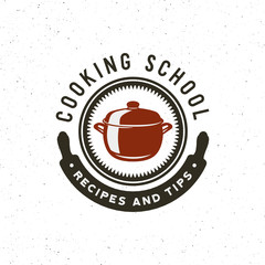vintage cooking classes logo. retro styled culinary school emblem. vector illustration