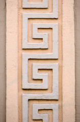 Ornaments on a historic 19th century house in Greifswald, Germany