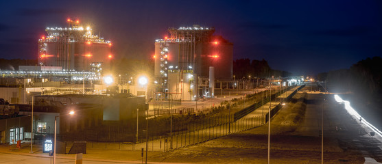 Fototapeta na wymiar Lng terminal of Lech Kaczynski in Swinoujscie, Poland