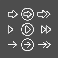 Arrows flat vector icons set	