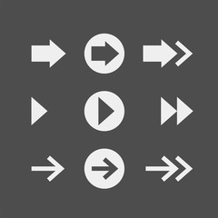 Arrows flat vector icons set	