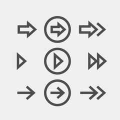 Arrows flat vector icons set	