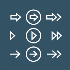 Arrows flat vector icons set	