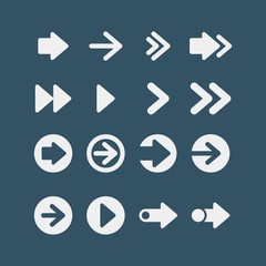 Arrows flat vector icons set	