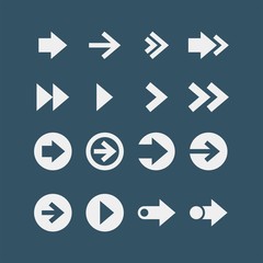 Arrows flat vector icons set	