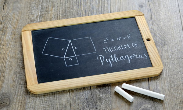 Theorem of Pythagoras on chalkboard