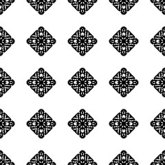 Black and White Seamless Ethnic Pattern. Tribal