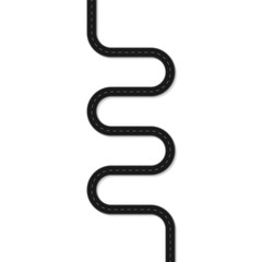 Winding road isolated on white background. Vector illustration