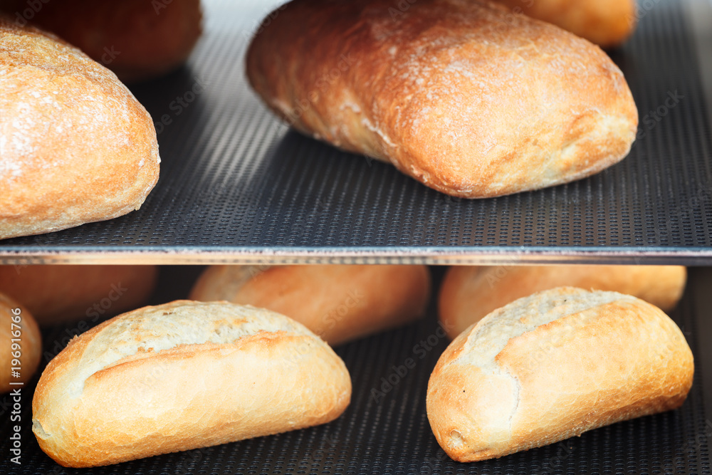 Poster breads on the shelf in the bakery