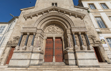 Fototapeta na wymiar The Cathedral Saint Trophime in Arles, France. A World Heritage Site