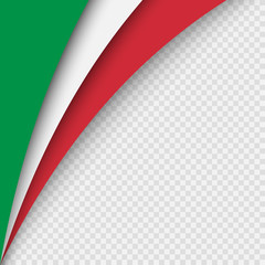 Italian flag. Italian translation of the inscription: Italy. Second of June. Italian Republic Holiday