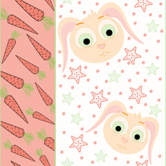 pattern with carrot and rabbit illustration