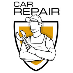 Auto service logo. Сar repair shop. Auto workshop. Car mechanic. Auto master.