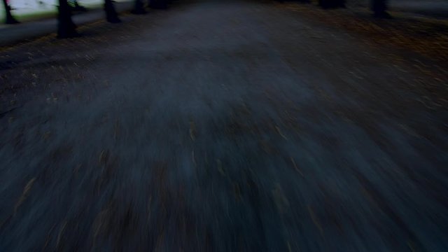 SLOW MOTION RUNNING VICTIM CHASE POINT OF VIEW TOWARD GROUND