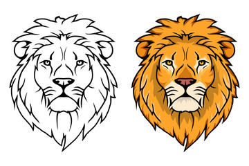 Naklejka premium Lew logo. Wektor zwierzę lew. Król lew na białym tle
