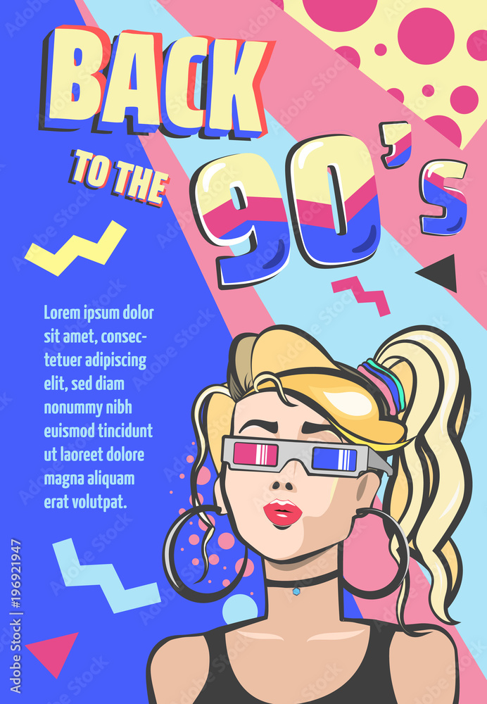 Poster memphis cards with geometric elements and retro illustrations. set of vector banners in trendy 80s-9