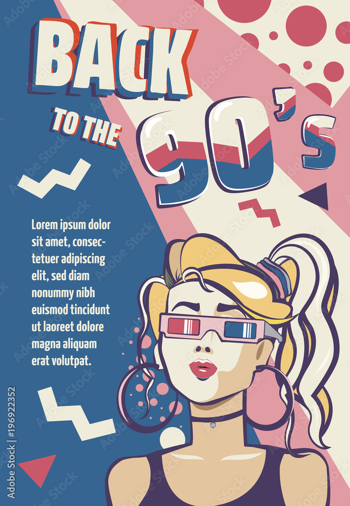 Poster memphis cards with geometric elements and retro illustrations. set of vector banners in trendy 80s-9