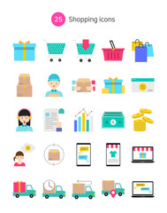 Shopping icons set.