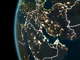 Kuwait from space at night