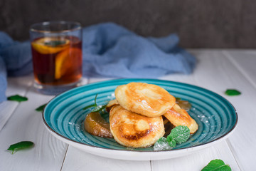 Delicious sandwich ingredients fall in the air on an isolated gray background