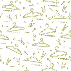 Pattern with clothes hangers and clothespins.