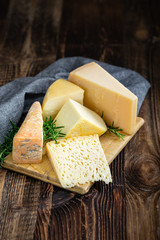 Cheeses with basil and rosemary.