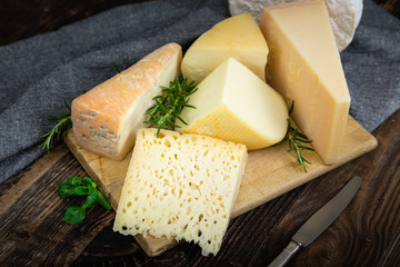 Cheeses with basil and rosemary.