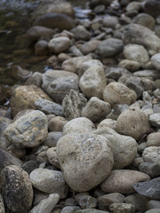 Close up of river rocks