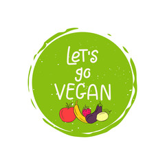 Vector eco, bio green logo or sign. Vegan  healthy food