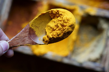 Obraz premium Turmeric powder, an Indian spice.