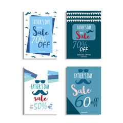Happy Father's Day sale. Set of  vector illustration for promotion, poster, flyer, discount card,