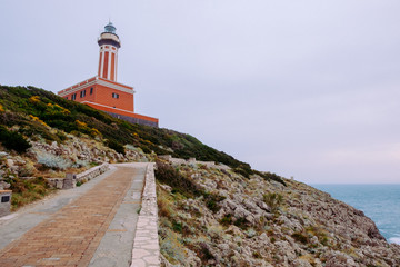 Fototapeta na wymiar Path to The Punta Carena lighthouse, Capri.