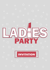 Fototapeta na wymiar Template for Ladies night party invitation vector illustration in grey and red