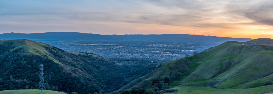 Mountains Forming Silicon Valley With San Jose City In The Center