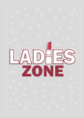 Template for Ladies concept vector illustration in grey and red
