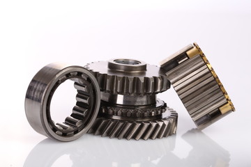 Metal gears isolated on white background