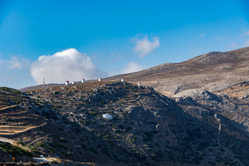 Τhe wild beauty of Amorgos. panoramic view from the back side of the island 