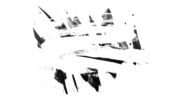Grunge brush stroke. Abstract hand - painted element. Underline and border design. Seamless looping background. 4K