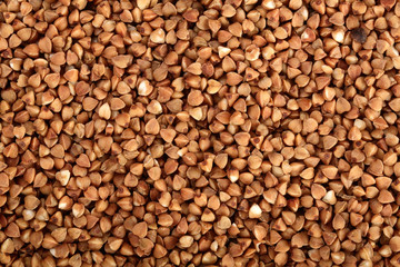 buckwheat grain as a background close up. Top view